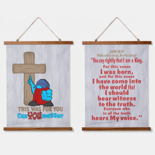 Kreuz Christi Rufus Inspirationswörter Wandteppich Mit Holzrahmen