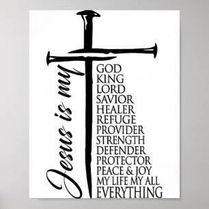 Kreuz Christlich Christus Jesus Ist Mein Gott Köni Poster