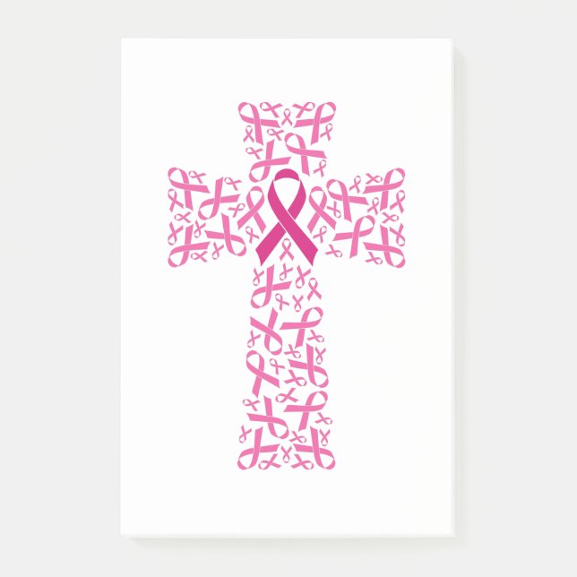 Kreuz des Brustkrebs Post-it Klebezettel (Vorderseite)