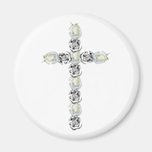 Kreuz des Silbers und der weißen Rosen Magnet
