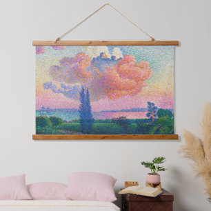 Kreuz - Die rosa Wolke Wandteppich Mit Holzrahmen