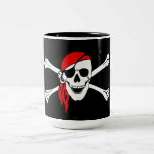 Kreuz entbeint Piraten-Tasse Zweifarbige Tasse
