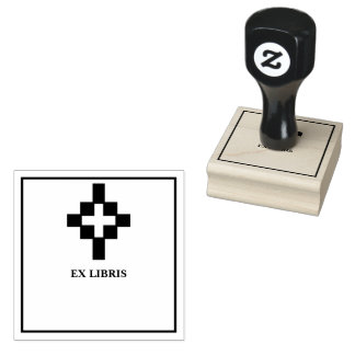 Kreuz-Exlibris Gummistempel