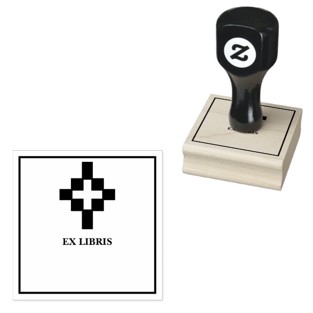 Kreuz-Exlibris Gummistempel (Stempel)