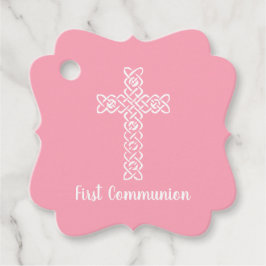 Kreuz | Flamingo Pink Kommunion Taufe Christen Geschenkanhänger