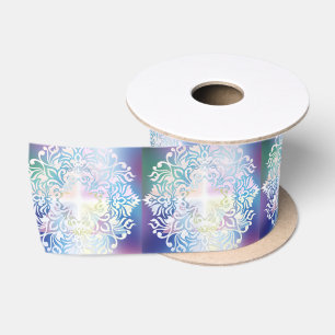 Kreuz, geistige Kunst, Mandala, Energie, heilend Satinband