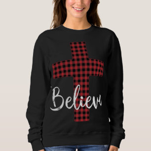 Kreuz glauben Jesus Buffalo Karierten Christlichen Sweatshirt