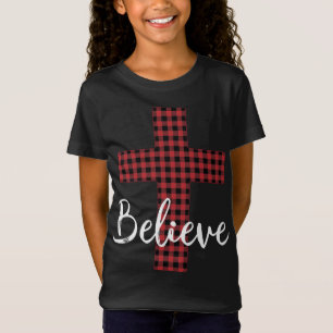 Kreuz glauben Jesus Buffalo Karierten Christlichen T-Shirt