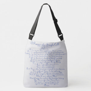 Kreuz Große Tasche mit Gebet Single Cell