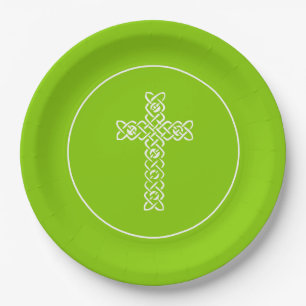 Kreuz   Grüne Kommune Taufe Christening Pappteller