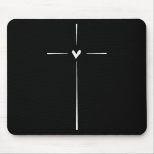 Kreuz Herz Inspirational Religious Christlich Mousepad