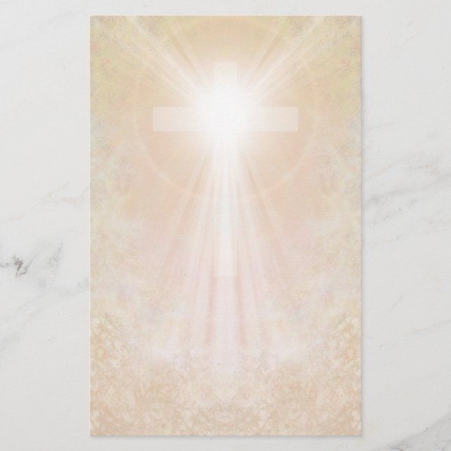 Kreuz im Goldbriefpapier Briefpapier (Vorderseite)