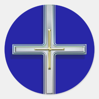 Kreuz in den Faith-II-Aufklebern Runder Aufkleber