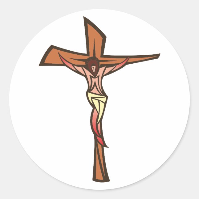 Kreuz Jesus Christus cross Christ Runder Aufkleber (Vorderseite)