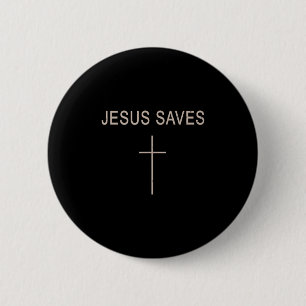 Kreuz Jesus Retten Minimalistischer Christlicher G Button