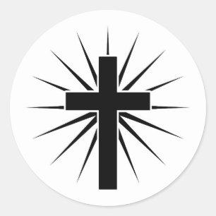 Kreuz Kruzifix christliche Kunst Runder Aufkleber