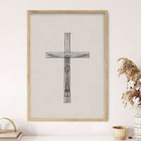 Kreuz Minimalistisch, Jesus Kunst, Jesus WANDkunst