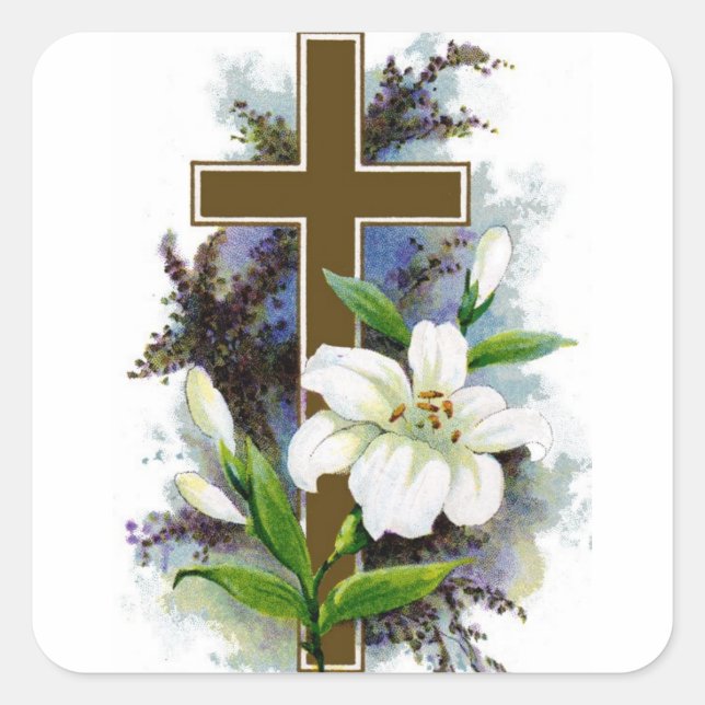 Kreuz mit Aufkleber für weiße Blume (Vorderseite)