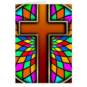KREUZ MIT BUNTGLAS