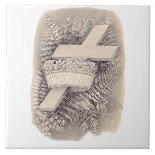 Kreuz mit Krone und Sieg Fliese