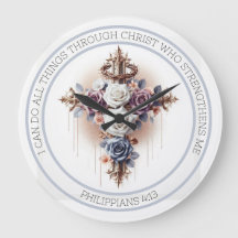 Kreuz mit Kronen von Thornen, Rose und Bibelversen