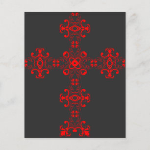 Kreuz mit rotem Ornament
