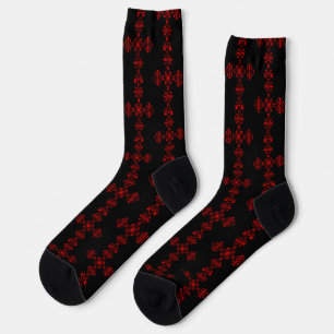 Kreuz mit roter Verzierung Socken