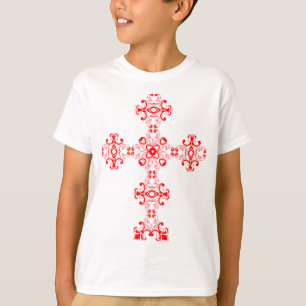 Kreuz mit roter Verzierung T-Shirt