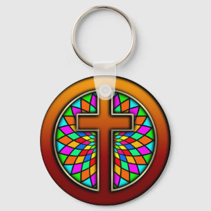 KREUZ MIT STAINGLAS SCHLÜSSELANHÄNGER