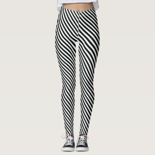 Kreuz Schwarz-Weiß-Streifen  Leggings
