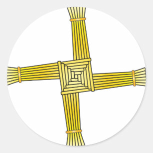 Kreuz St. Brigids Runder Aufkleber