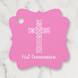 Kreuz Taffy Pink Kommunion Taufe Christening Geschenkanhänger