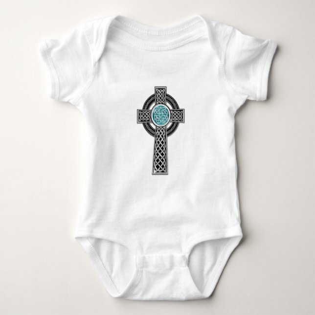 Kreuz-Tätowierung-Entwurf (weiß) Baby Strampler (Vorderseite)