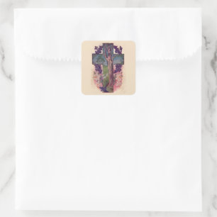 Kreuz und Baum christliche Ostern Sticker
