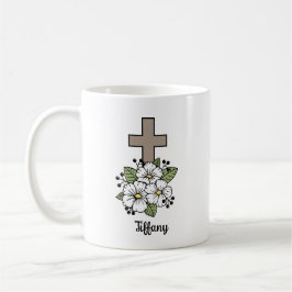 Kreuz und Blume Personalisiert Kaffeetasse