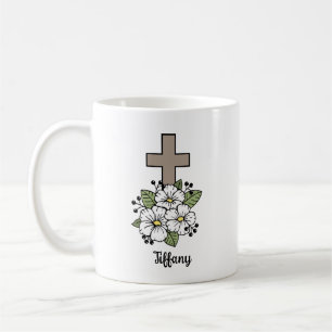 Kreuz und Blume Personalisiert Kaffeetasse
