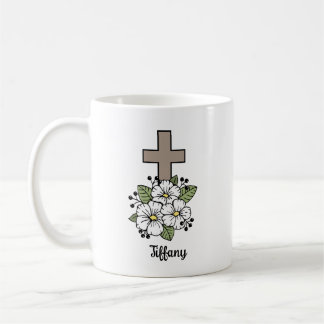 Kreuz und Blume Personalisiert Kaffeetasse