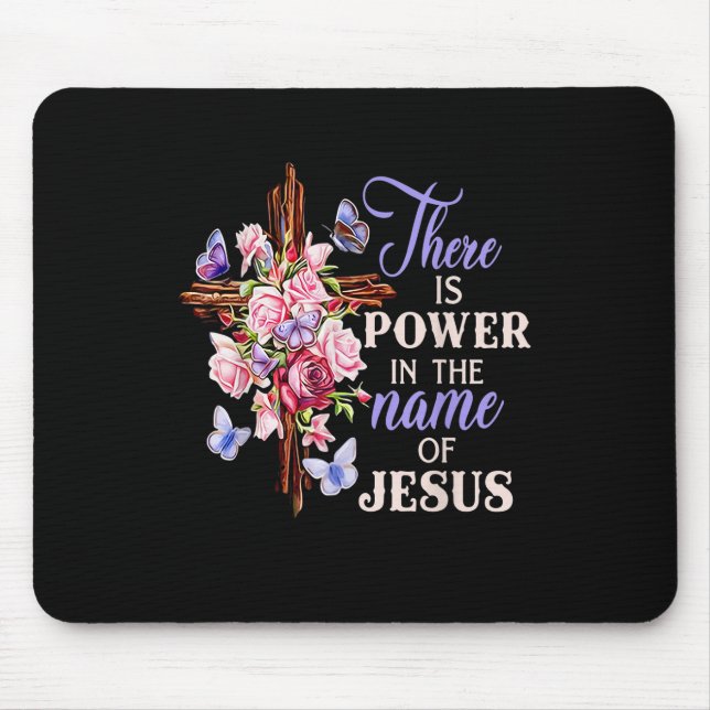 Kreuz und Blume Power im Namen von JES Mousepad (Vorne)