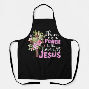 Kreuz und Blume Power im Namen von JES Schürze