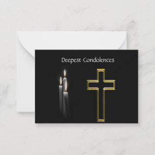 Kreuz- und Candle-Beileid Mitteilungskarte
