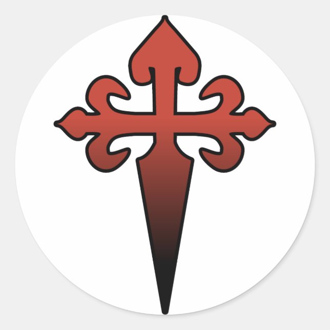 Kreuz und Dagger Runder Aufkleber (Vorderseite)