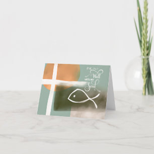 Kreuz und Fisch  Es ist gut Karte