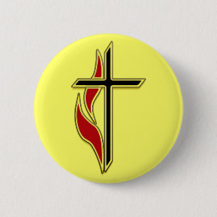 KREUZ UND FLAMME BUTTON