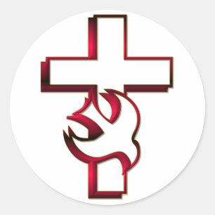 Kreuz und Heiliger Geist / Heiliger Geist Runder Aufkleber