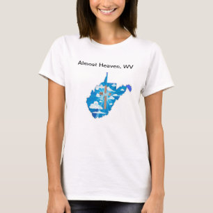 Kreuz und Himmel auf einer WV Silhouette T-Shirt