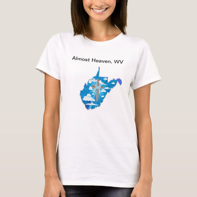 Kreuz und Himmel auf einer WV Silhouette T-Shirt (Vorderseite)