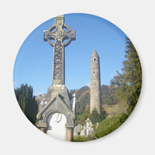 Kreuz und runder Turm Glendalough St. Kevins Magnet