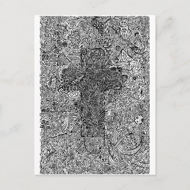 Kreuz und Symbole Postkarte (Vorderseite)