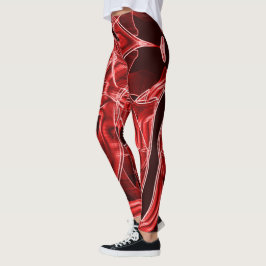 Kreuz- und überlappende rote Acrylbandausschnitte Leggings