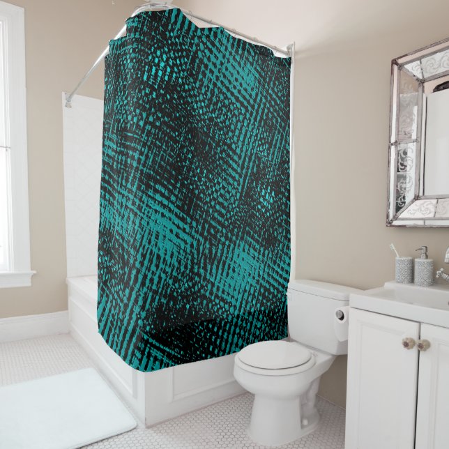 Kreuz- und Verklebungszyan oder Mischung aus Blau  Duschvorhang (Beispiel)